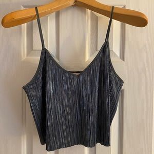 Victoria’s Secret, size Large, blue shine ribbed tank top